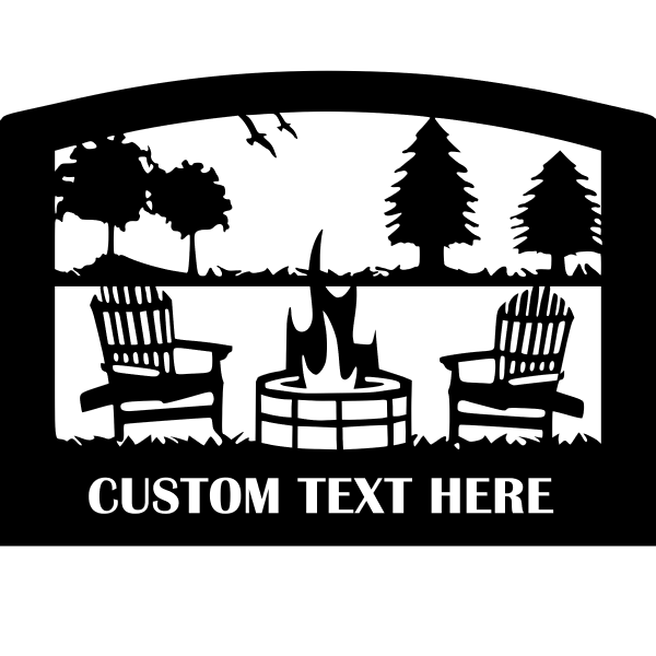 Campfire Scene with Custom Text